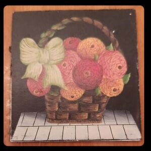 Miniature Artisan, Therese Bahl's Floral Dummy Board, measures 2.5x2.5 Inches.